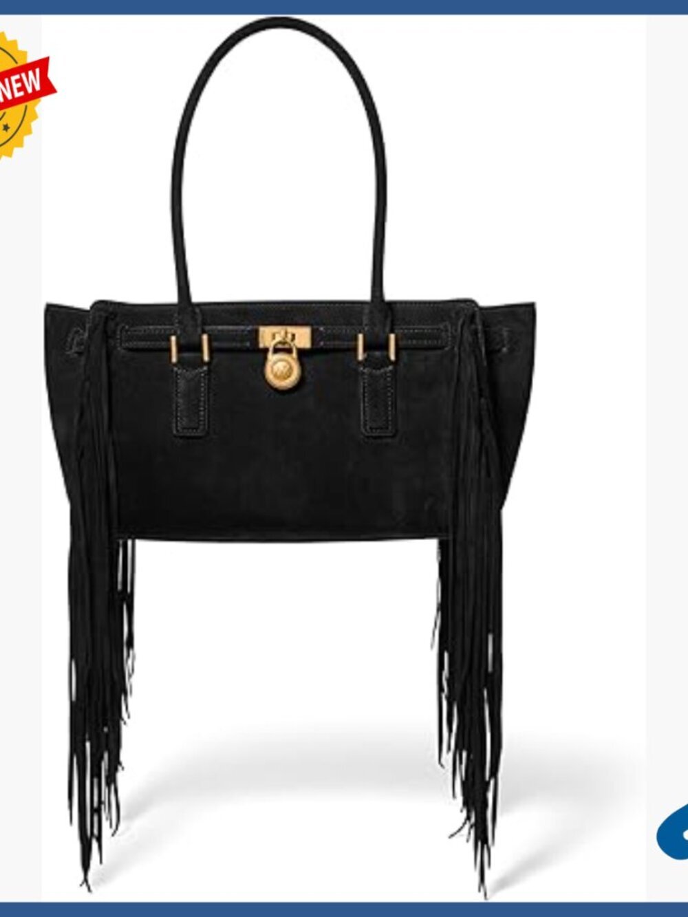 Small Shoulder Tote Hobo Bag Fringed Suede Leather Zipper Closure
